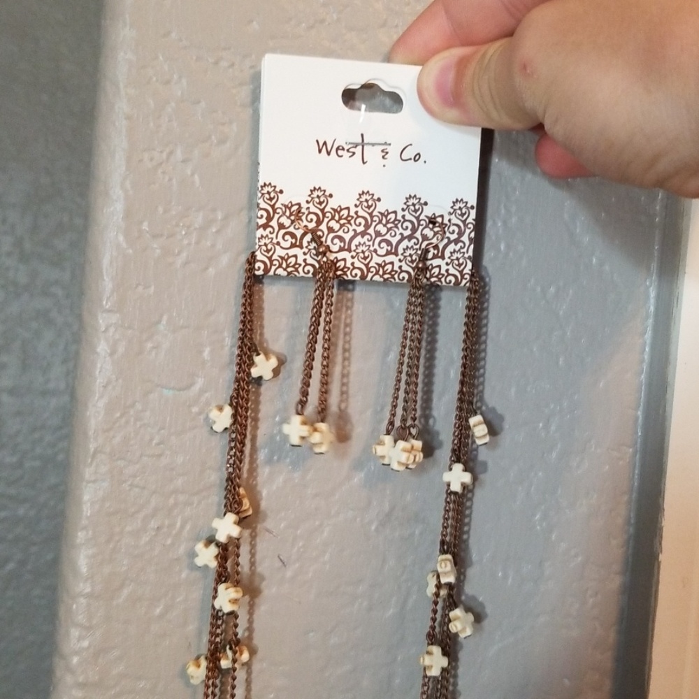 West & Co Cross Necklace and Earrings
